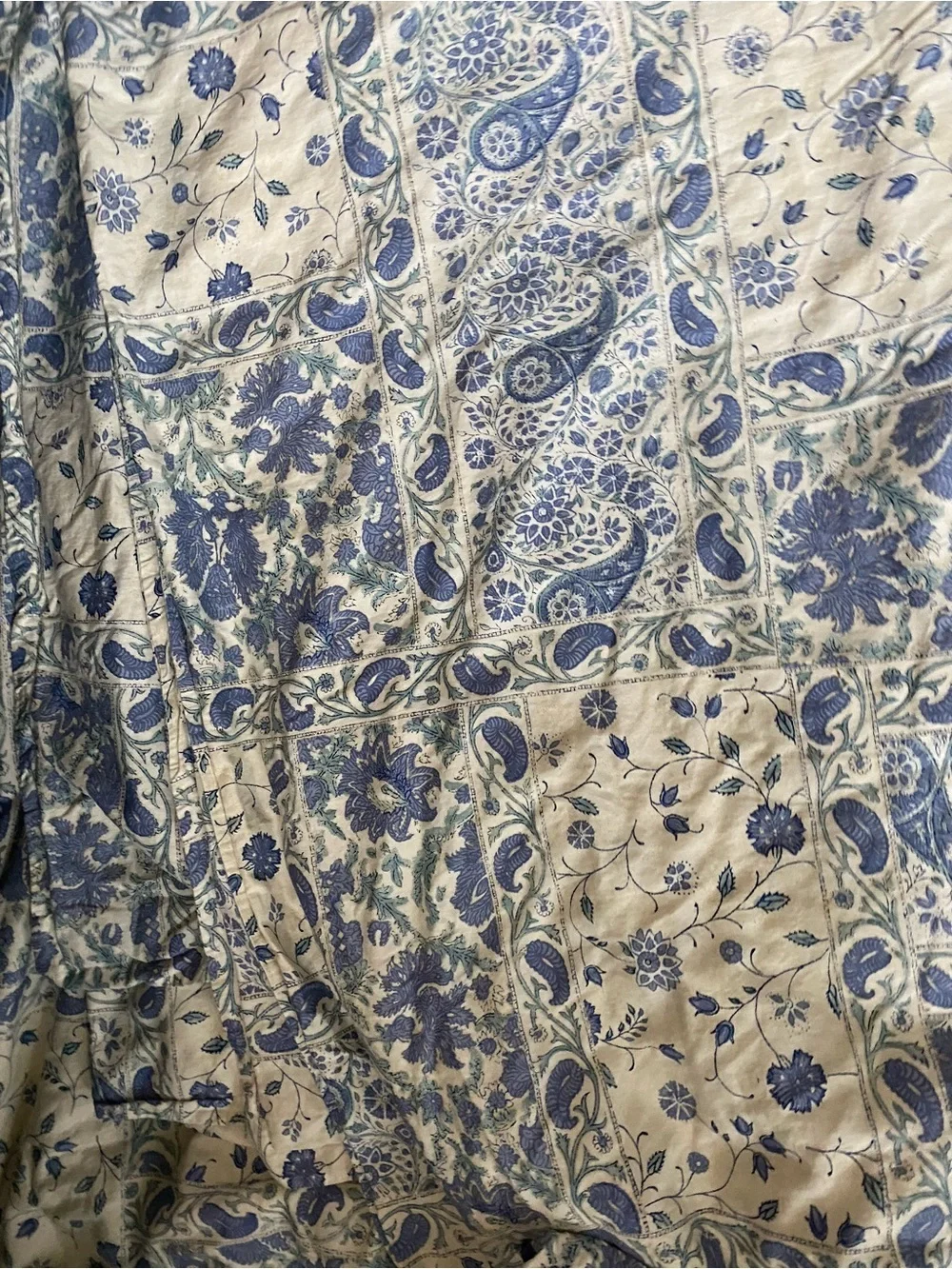 Lauren Ralph Lauren Callen Floral Blue Cream Botanical King 106x88 Duvet Cover